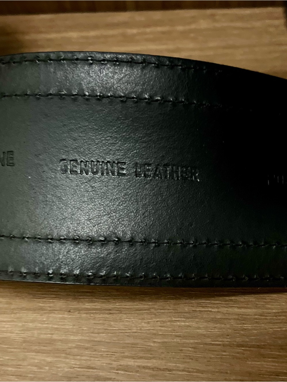 Anne Fontaine Black and Gunmetal Leather Wide Waist Belt with Silver Buckle - Picture 6 of 11